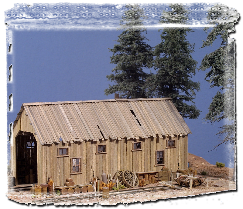 HO Scale Logging and Tractor Repair Shed